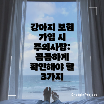 강아지 보험 가입 시 주의사항:  꼼꼼하게 확인해야 할 3가지