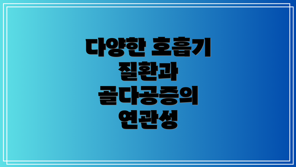 다양한 호흡기 질환과 골다공증의 연관성