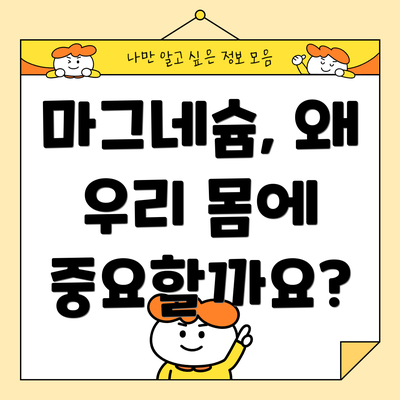 마그네슘, 왜 우리 몸에 중요할까요?