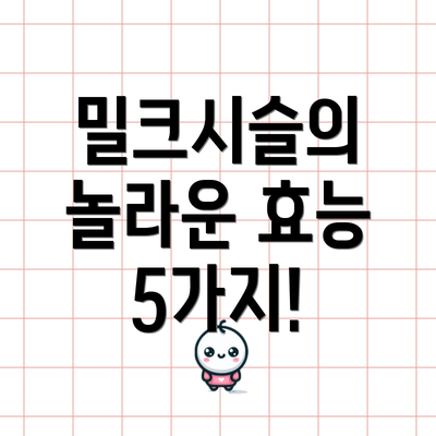 밀크시슬의 놀라운 효능 5가지!