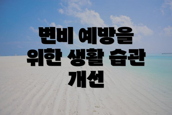 변비 예방을 위한 생활 습관 개선