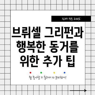 브뤼셀 그리펀과 행복한 동거를 위한 추가 팁