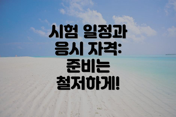 시험 일정과 응시 자격: 준비는 철저하게!