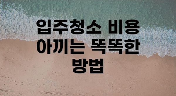 입주청소 비용 아끼는 똑똑한 방법