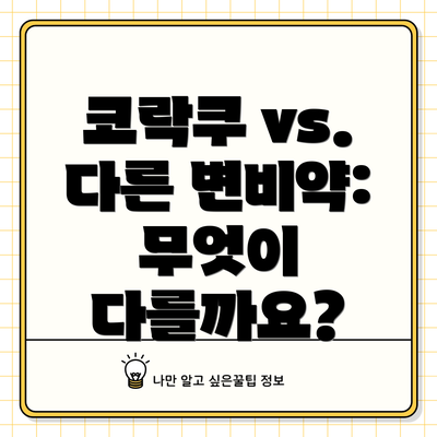 코락쿠 vs. 다른 변비약: 무엇이 다를까요?