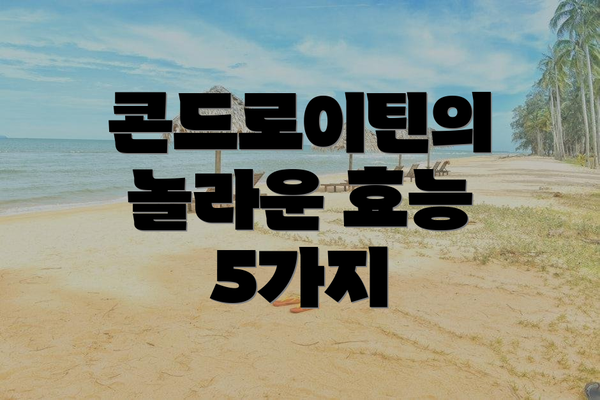 콘드로이틴의 놀라운 효능 5가지