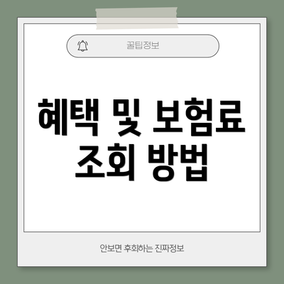 혜택 및 보험료 조회 방법