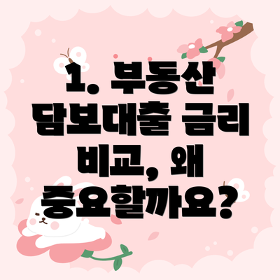 1. 부동산 담보대출 금리 비교, 왜 중요할까요?