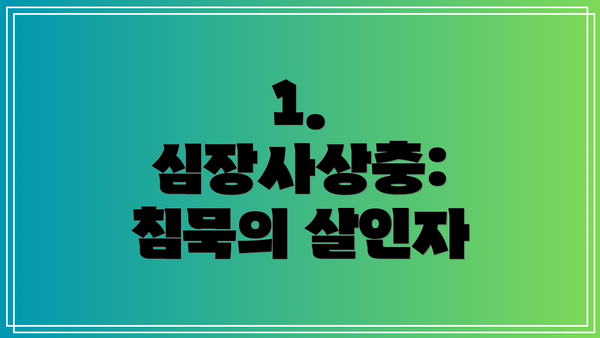 1. 심장사상충: 침묵의 살인자