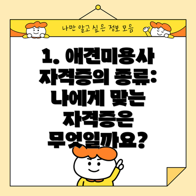 1. 애견미용사 자격증의 종류: 나에게 맞는 자격증은 무엇일까요?