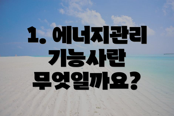 1. 에너지관리기능사란 무엇일까요?