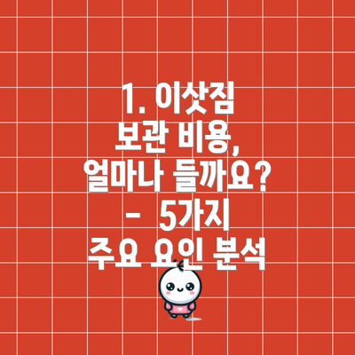 1. 이삿짐 보관 비용, 얼마나 들까요? -  5가지 주요 요인 분석