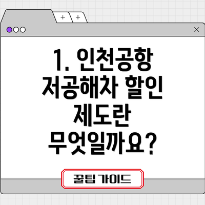 1. 인천공항 저공해차 할인 제도란 무엇일까요?