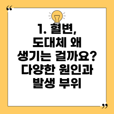 1. 혈변, 도대체 왜 생기는 걸까요? 다양한 원인과 발생 부위