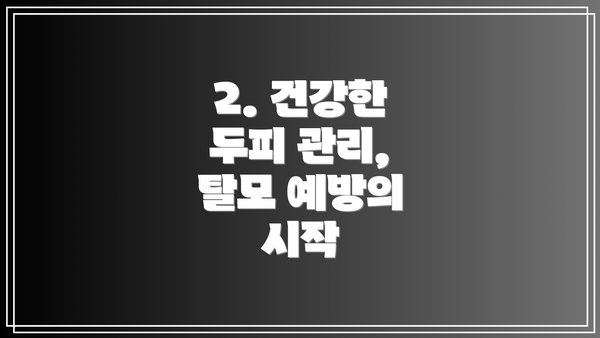 2. 건강한 두피 관리, 탈모 예방의 시작