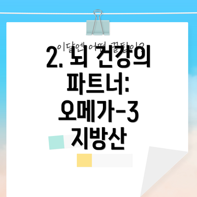2. 뇌 건강의 파트너: 오메가-3 지방산