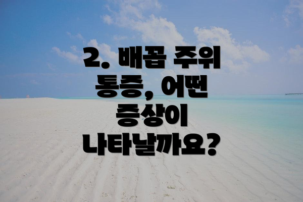 2. 배꼽 주위 통증, 어떤 증상이 나타날까요?