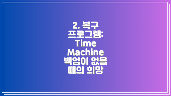 2. 복구 프로그램: Time Machine 백업이 없을 때의 희망