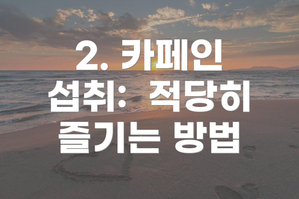 2. 카페인 섭취:  적당히 즐기는 방법