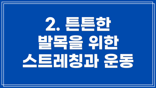 2. 튼튼한 발목을 위한 스트레칭과 운동