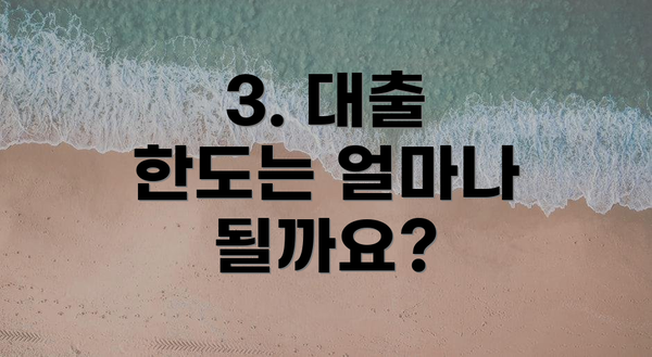 3. 대출 한도는 얼마나 될까요?