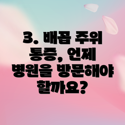 3. 배꼽 주위 통증, 언제 병원을 방문해야 할까요?
