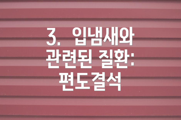 3.  입냄새와 관련된 질환: 편도결석
