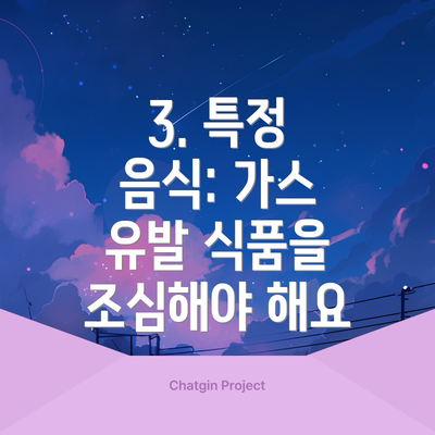3. 특정 음식: 가스 유발 식품을 조심해야 해요