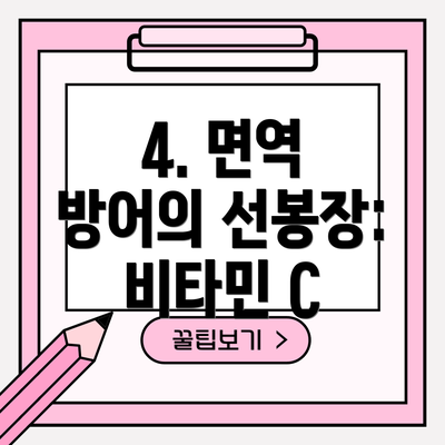4. 면역 방어의 선봉장: 비타민 C