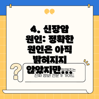 4. 신장암 원인: 정확한 원인은 아직 밝혀지지 않았지만...
