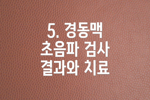 5. 경동맥 초음파 검사 결과와 치료