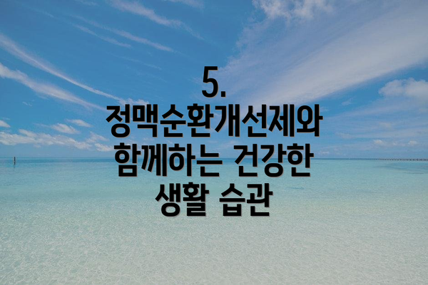 5. 정맥순환개선제와 함께하는 건강한 생활 습관