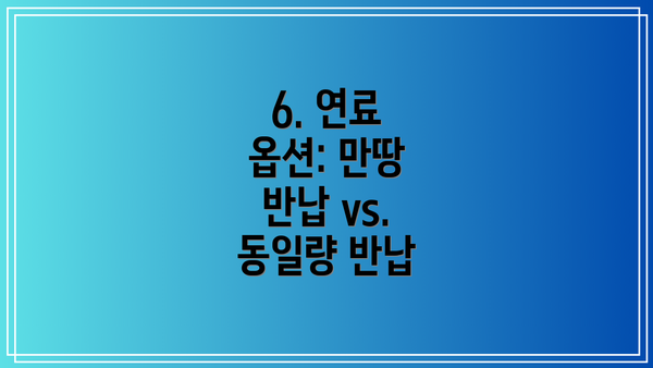6. 연료 옵션: 만땅 반납 vs. 동일량 반납