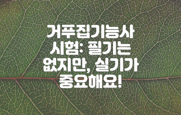 거푸집기능사 시험: 필기는 없지만, 실기가 중요해요!