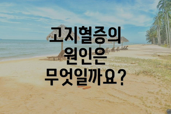 고지혈증의 원인은 무엇일까요?