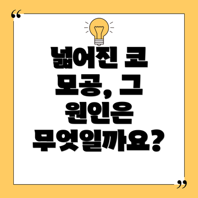 넓어진 코 모공, 그 원인은 무엇일까요?