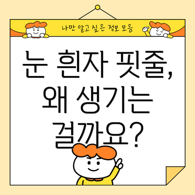 눈 흰자 핏줄, 왜 생기는 걸까요?