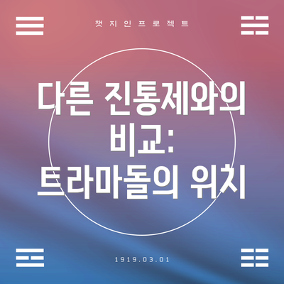 다른 진통제와의 비교: 트라마돌의 위치
