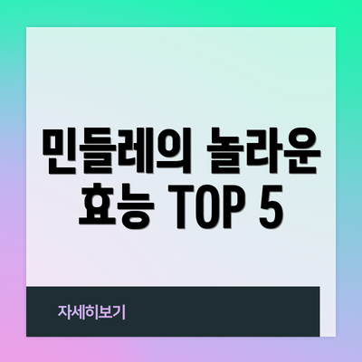 민들레의 놀라운 효능 TOP 5