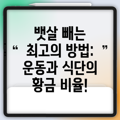 뱃살 빼는 최고의 방법: 운동과 식단의 황금 비율!