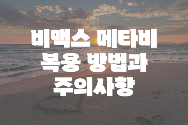 비맥스 메타비 복용 방법과 주의사항