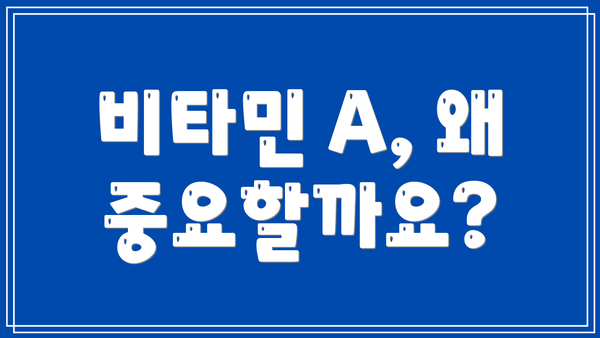 비타민 A, 왜 중요할까요?