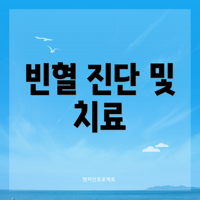 빈혈 진단 및 치료