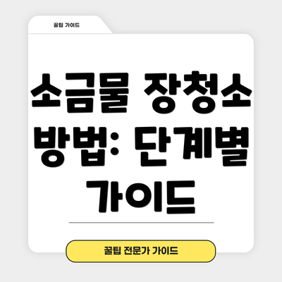 소금물 장청소 방법: 단계별 가이드