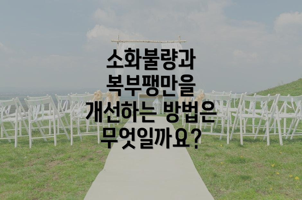 소화불량과 복부팽만을 개선하는 방법은 무엇일까요?