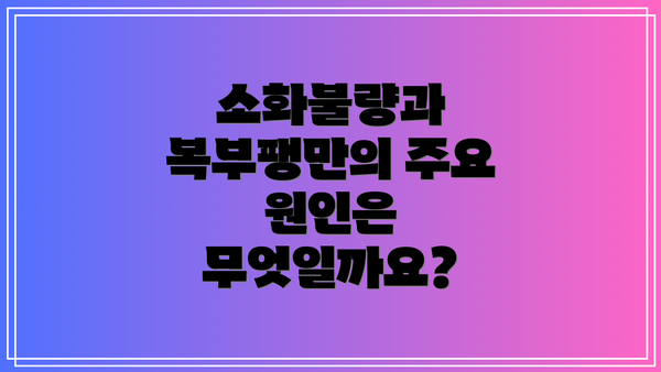 소화불량과 복부팽만의 주요 원인은 무엇일까요?