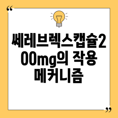 쎄레브렉스캡슐200mg의 작용 메커니즘