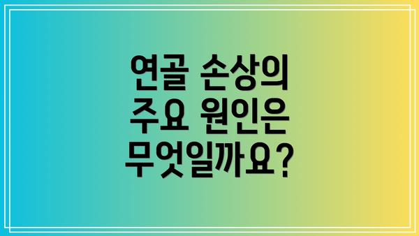 연골 손상의 주요 원인은 무엇일까요?