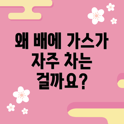 왜 배에 가스가 자주 차는 걸까요?