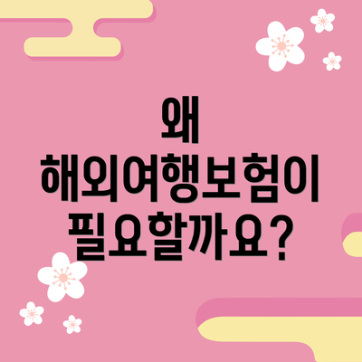 왜 해외여행보험이 필요할까요?